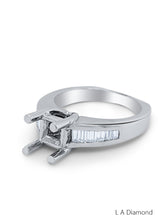 14K White Gold Baguette Cut Diamond Engagement Ring (0.70 ct)